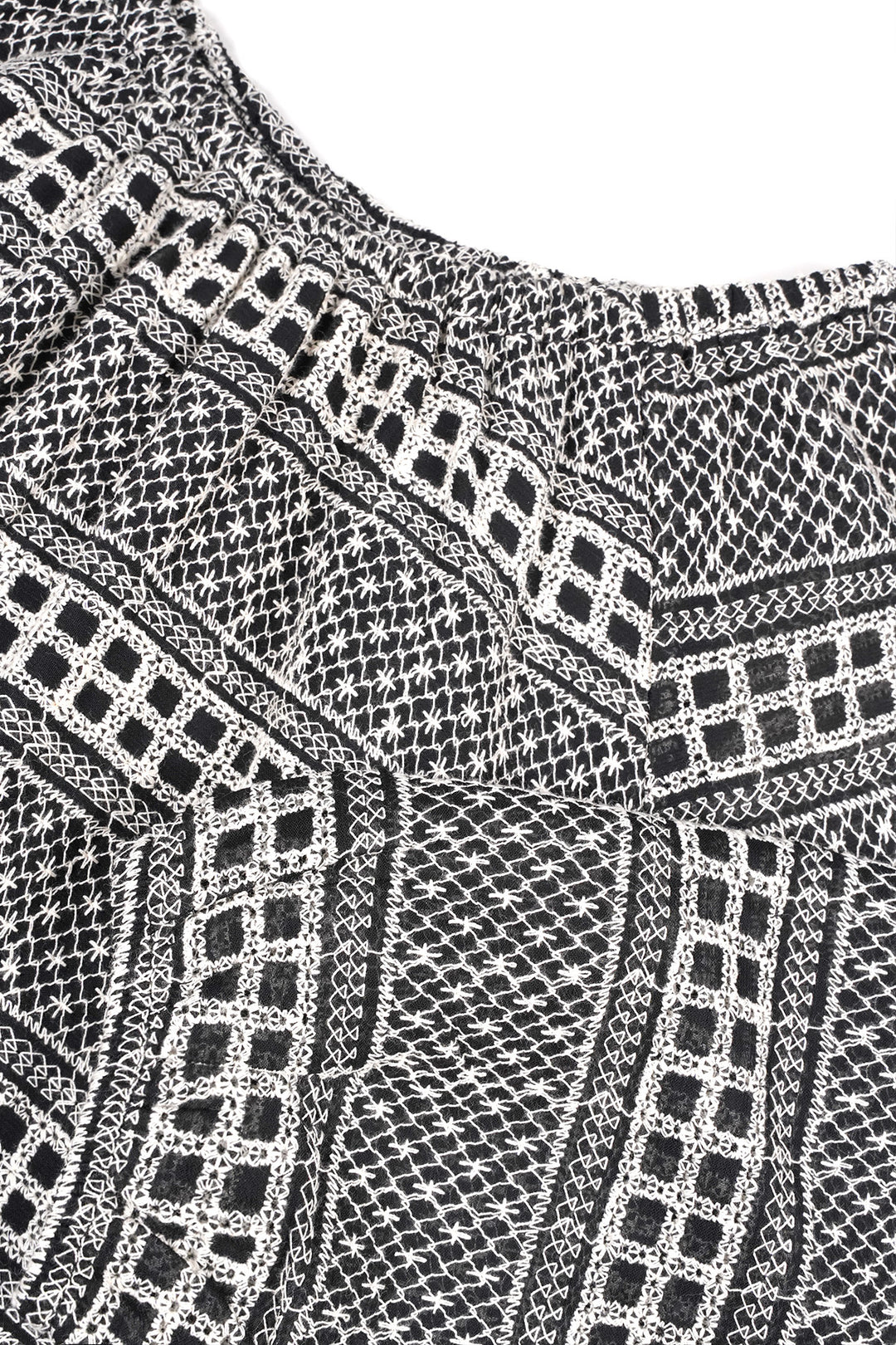 Blouse Timre Embroidered Chiffon Jet Black