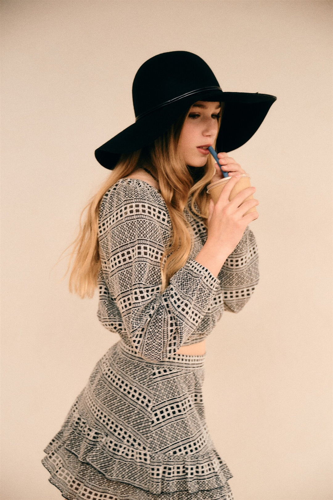 Blouse Timre Embroidered Chiffon Jet Black