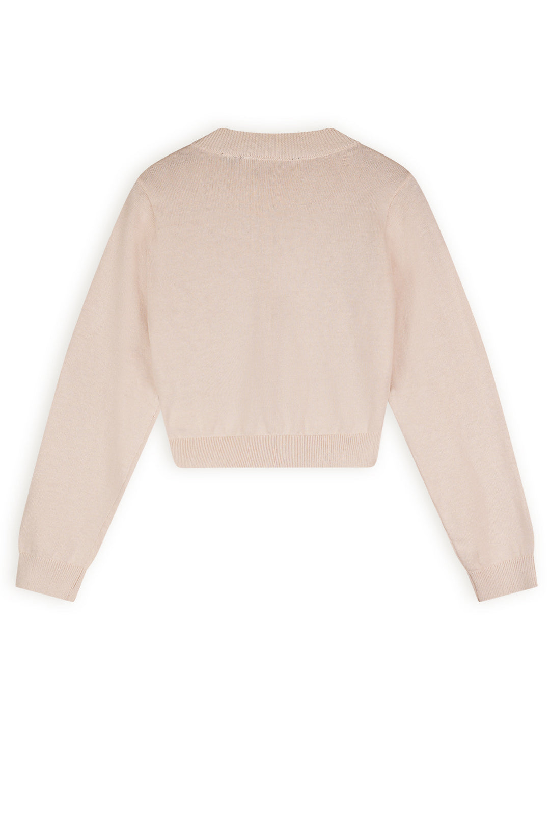 Pullover Kader gestrickte Häkel-Details Perlenweiß