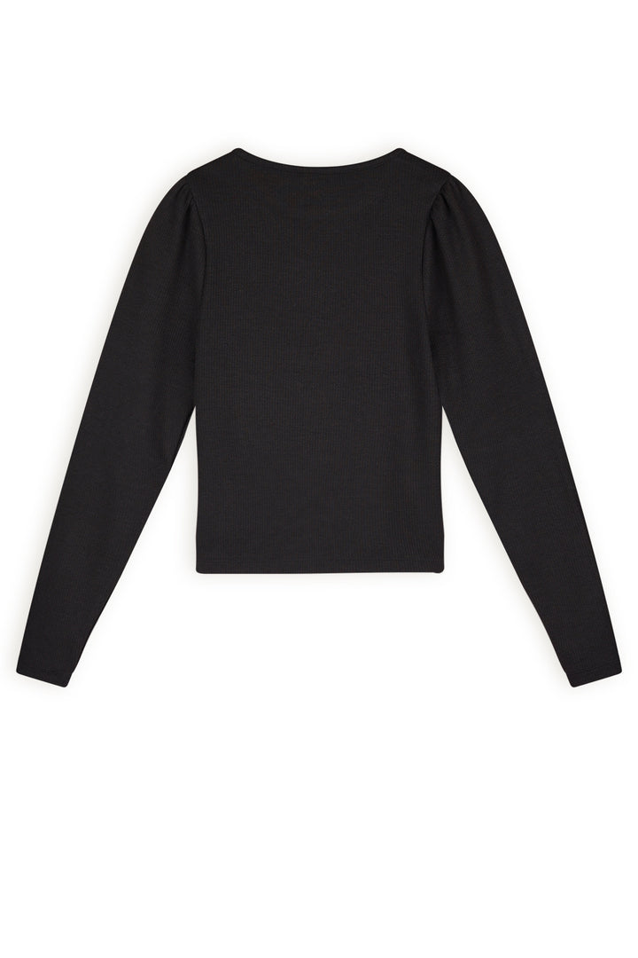 Longsleeve Krew Melange rib tshirt Jet Black