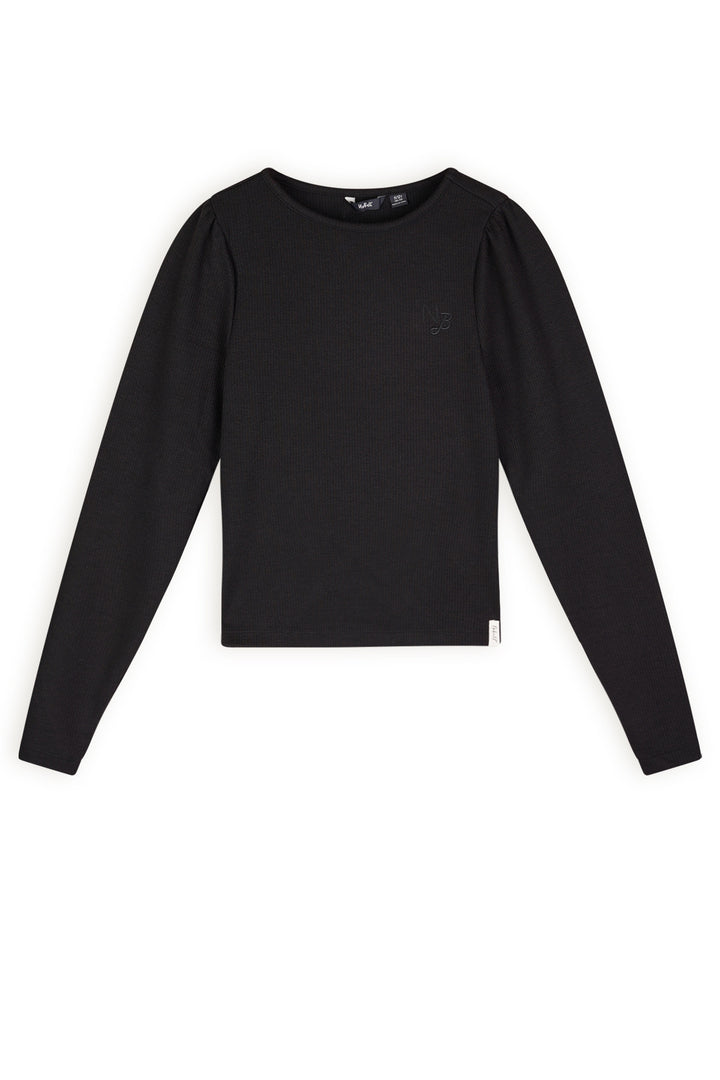 Longsleeve Krew Melange rib tshirt Jet Black