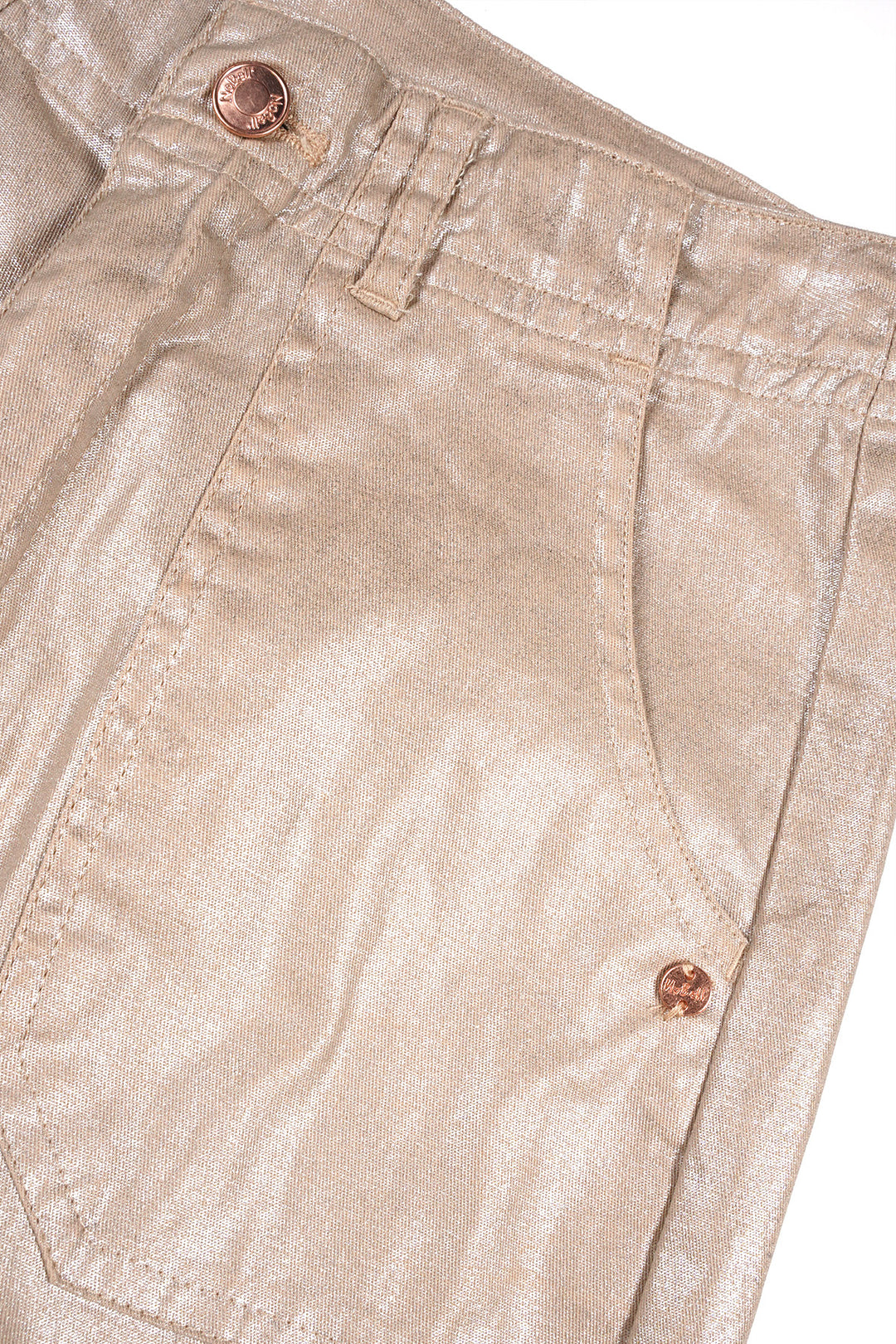 Broek Susy cargo foil printed Rosy Sand