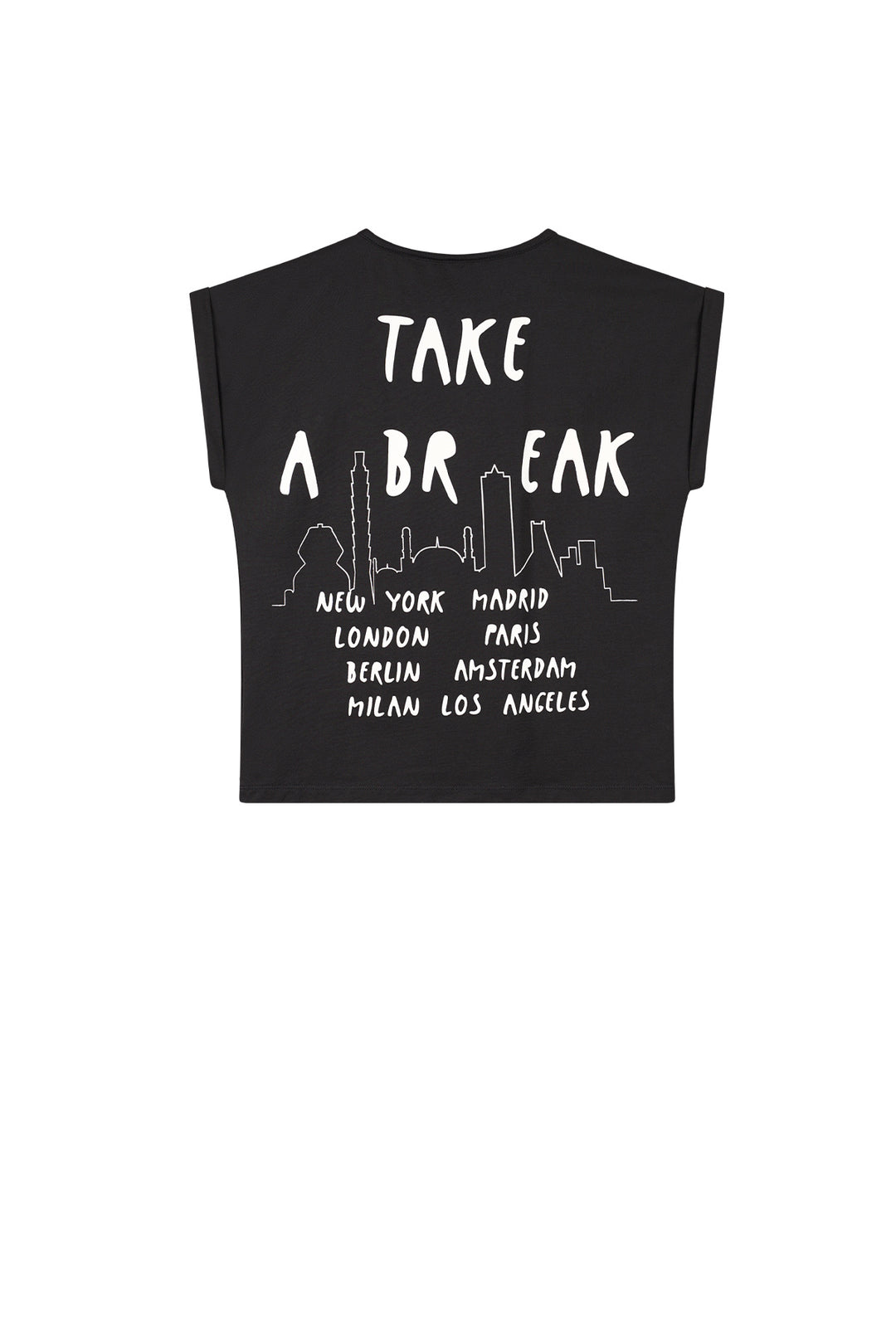 Teens T-Shirt Kasis T-Shirt Take a Break Druck auf der Rückseite Jet Black
