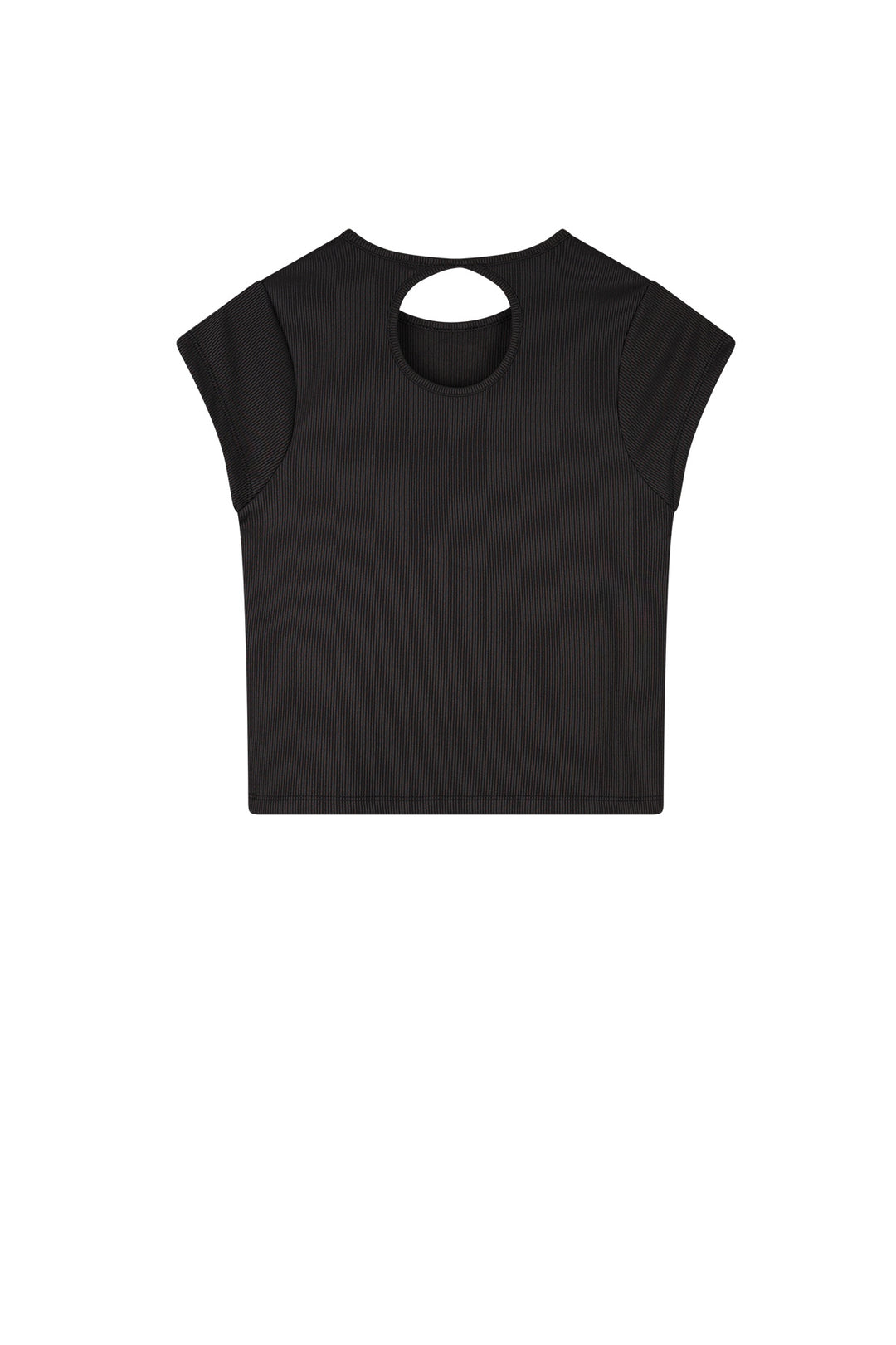Teens T-Shirt Kit Crop-Top Kappenärmel Jet Schwarz