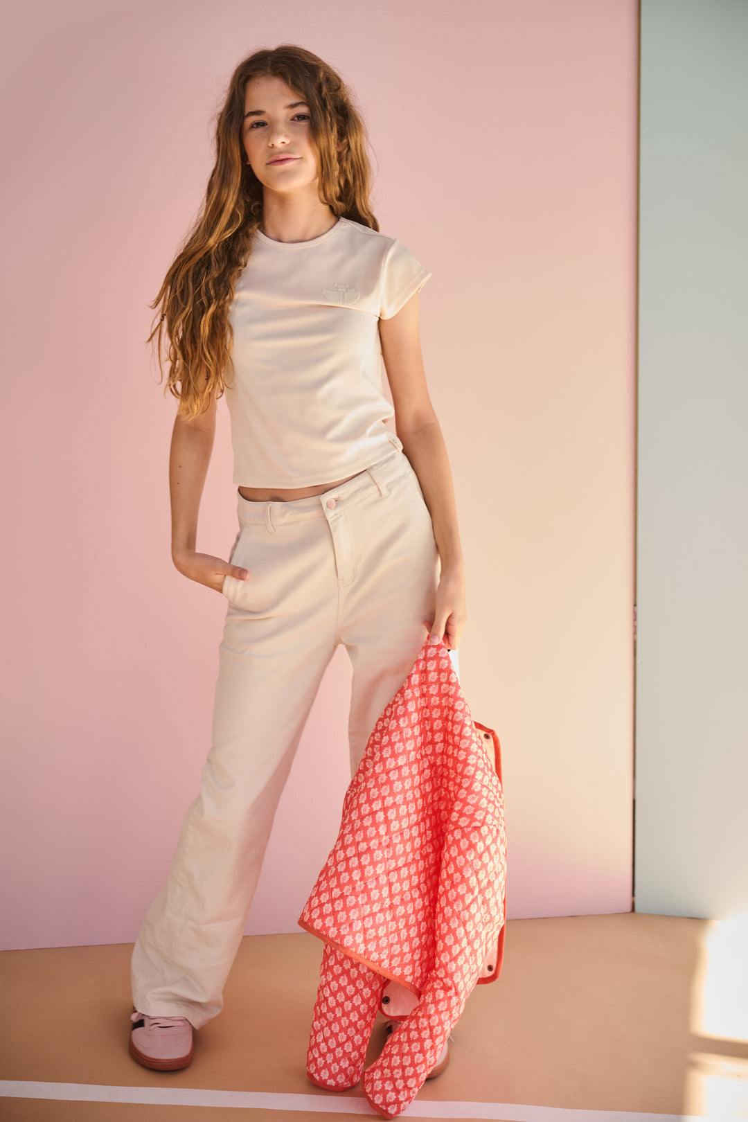 Teens T - shirt Kit Crop top capsleeve Pearled Ivory