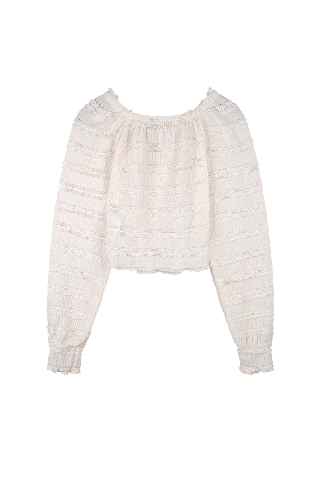 Teens longsleeve Kessy Ruffled l/sl top Pearled Ivory