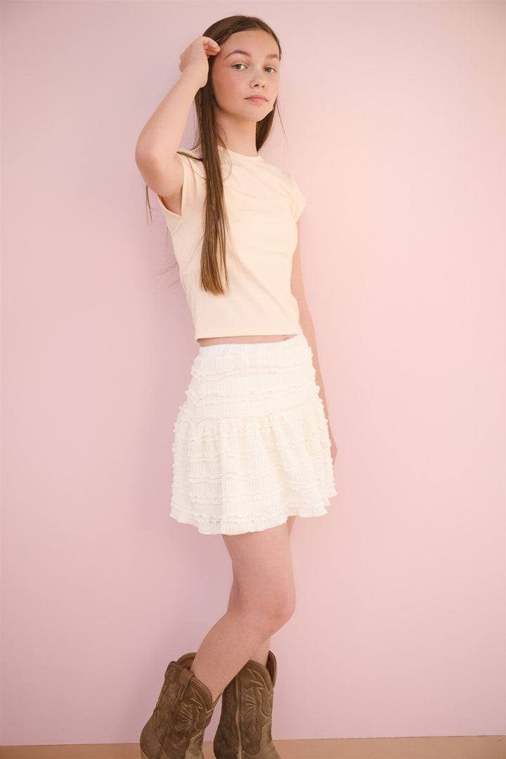 Teens rok Nika ruffled skirt Pearled Ivory