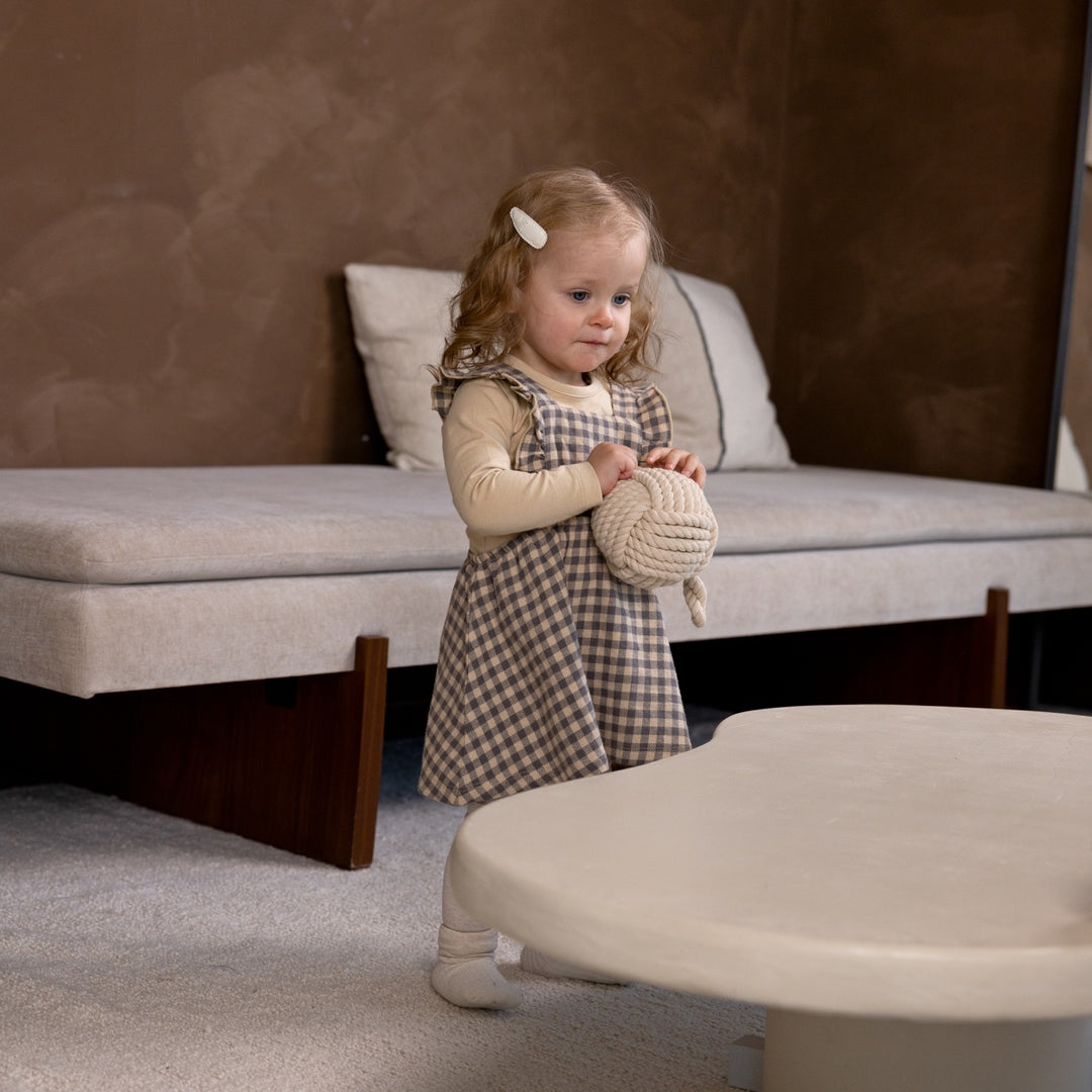 Salopette + longsleeve Dark sand - love