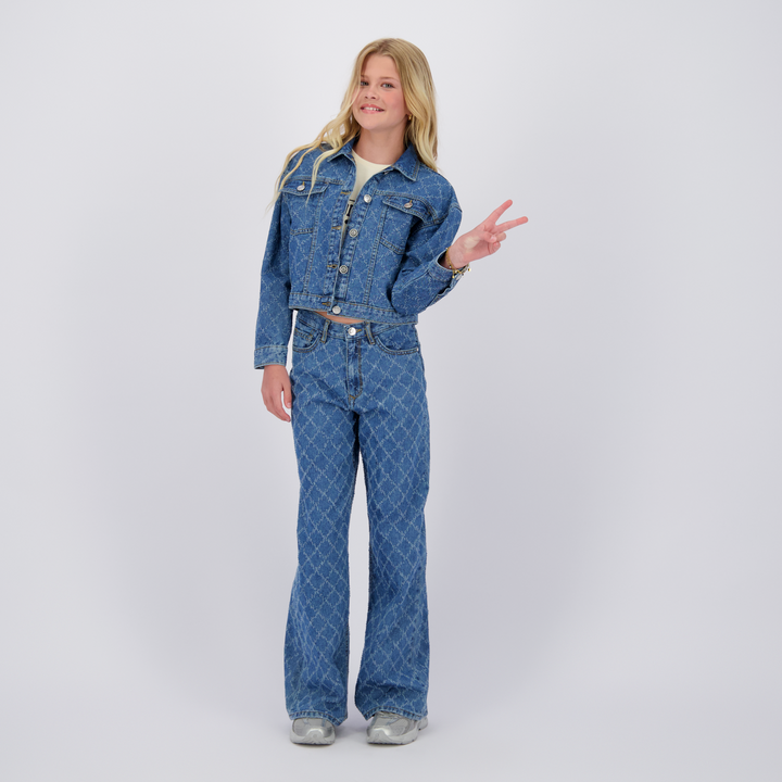 Spijkerbroek Monaco Laser Mid Blue Stone Extra wide leg