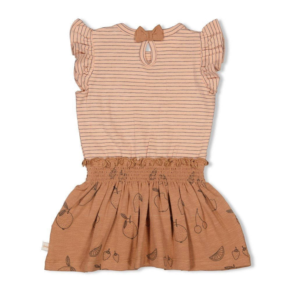 Jurk streep Hazelnoot - Cutie Fruity