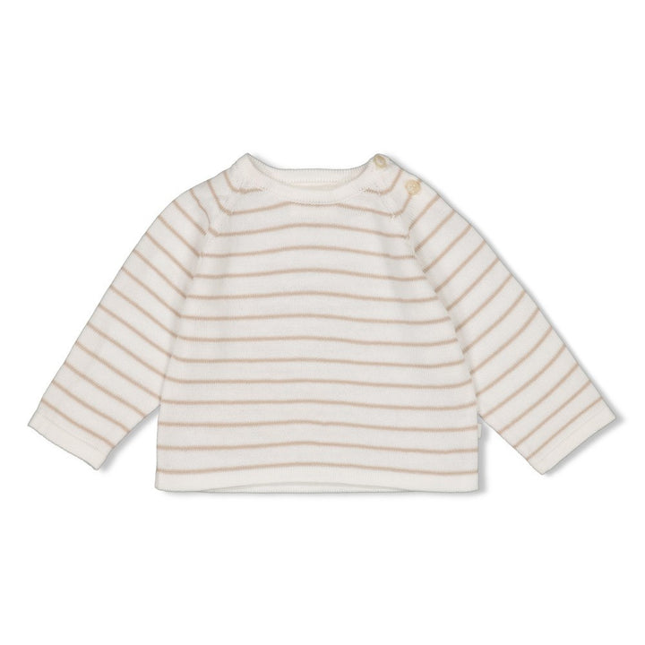 Pullover gestreift gestrickt Taupe - Essential Knits