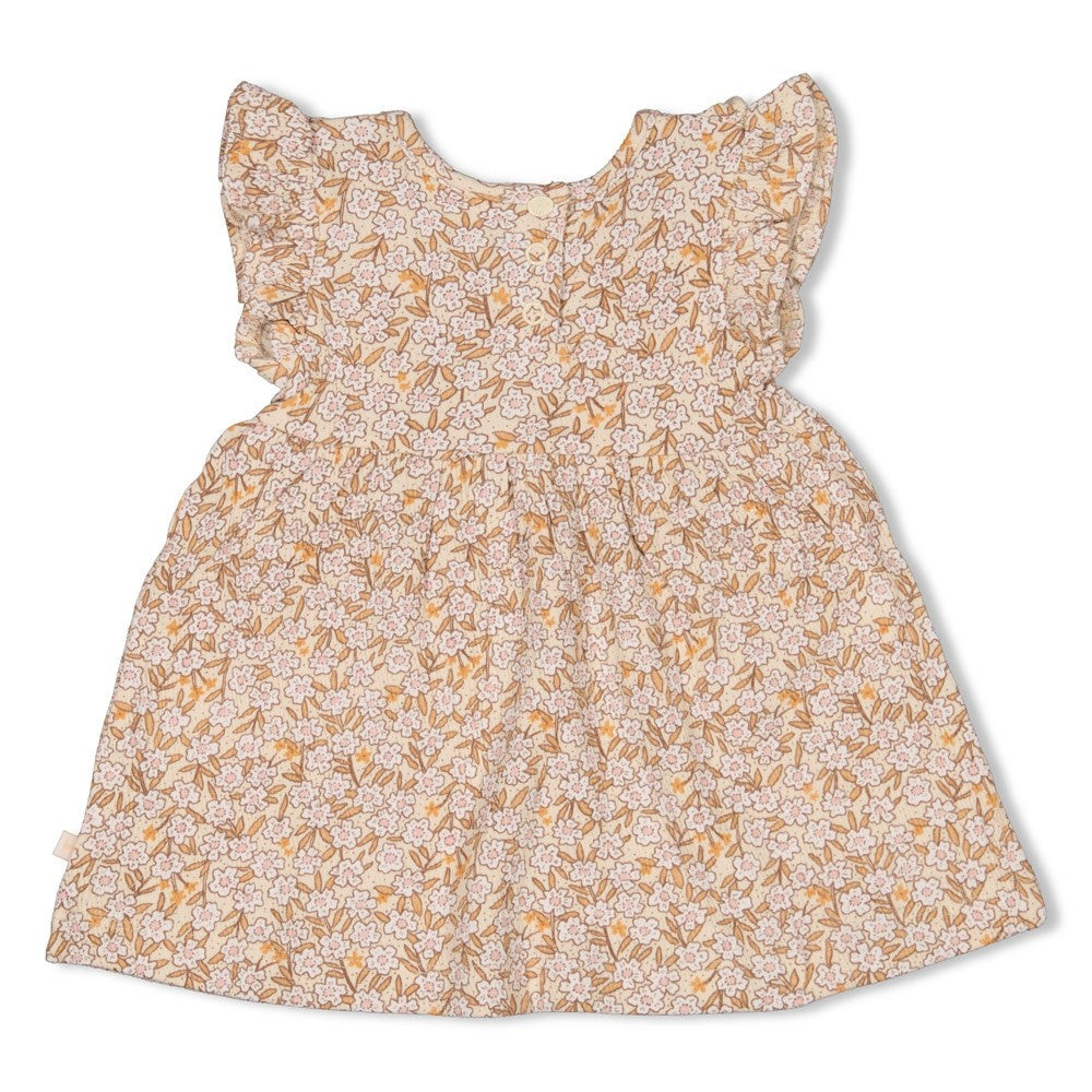 Jurk ruches Creme - Flower Field