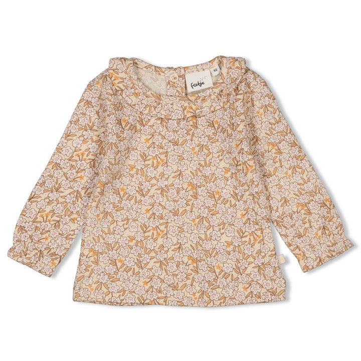 Langarmshirt Creme - Blumenfeld