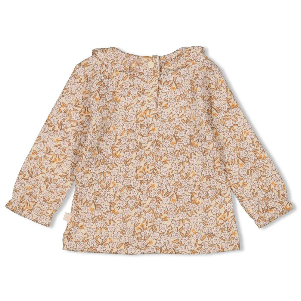Langarmshirt Creme - Blumenfeld