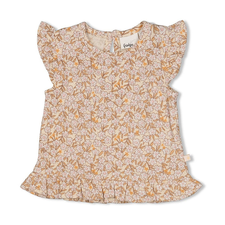 T-Shirt Rüschen Creme - Flower Field