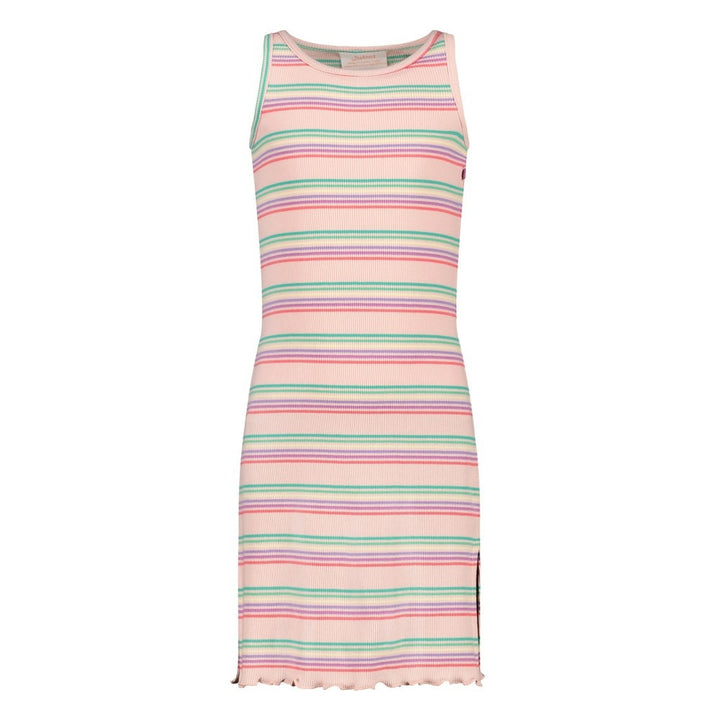 Midi jurk rib Roze - Picknick Perfect