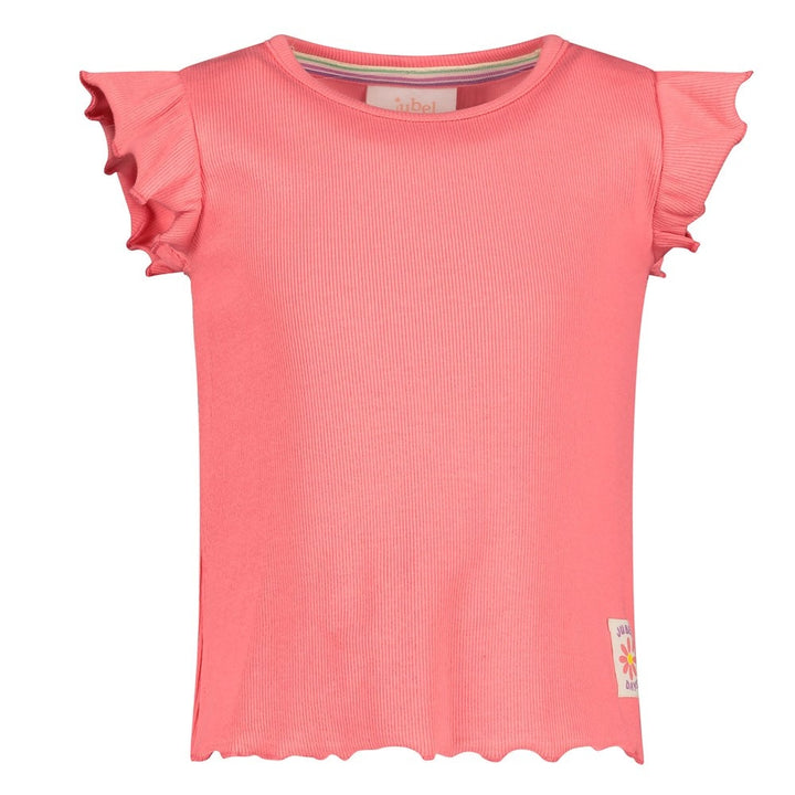 T - shirt rib Koraal - Picknick Perfect