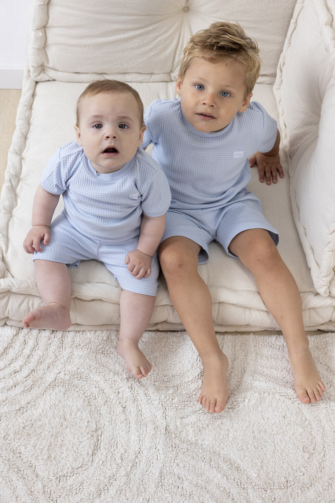 Waffelpyjama Babyblue Shortama Waffel - Sommer Spezial