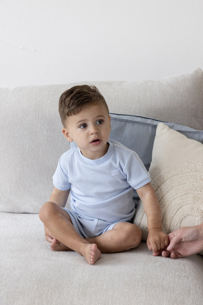 Waffelpyjama Babyblue Shortama Waffel - Sommer Spezial