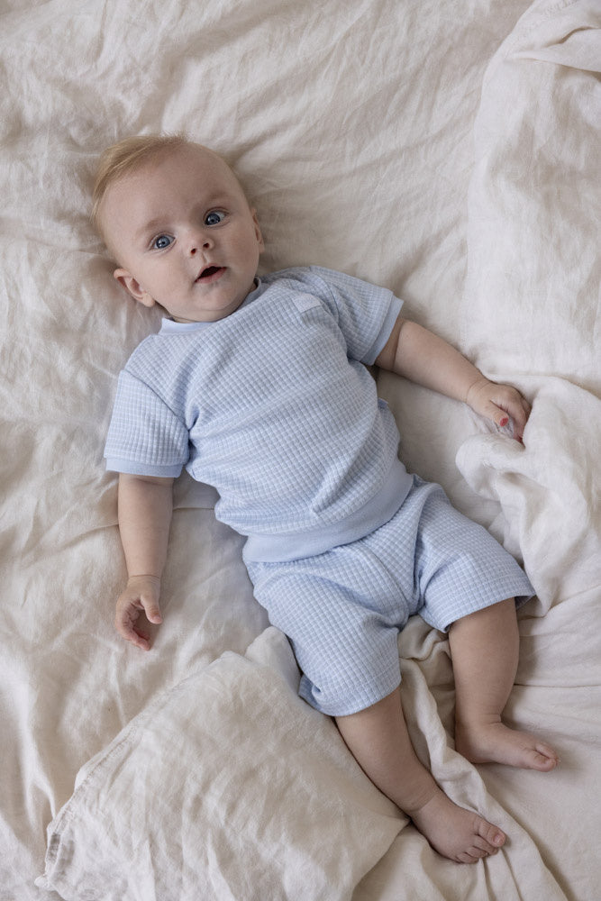 Waffelpyjama Babyblue Shortama Waffel - Sommer Spezial