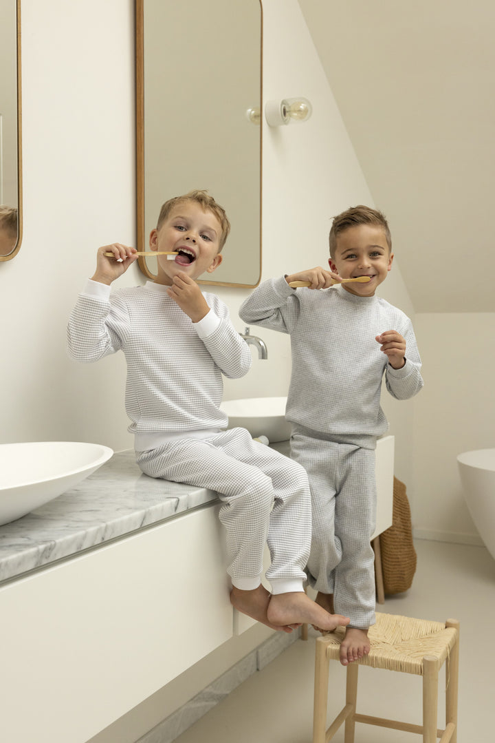 Wafel Pyjama Grijs melange