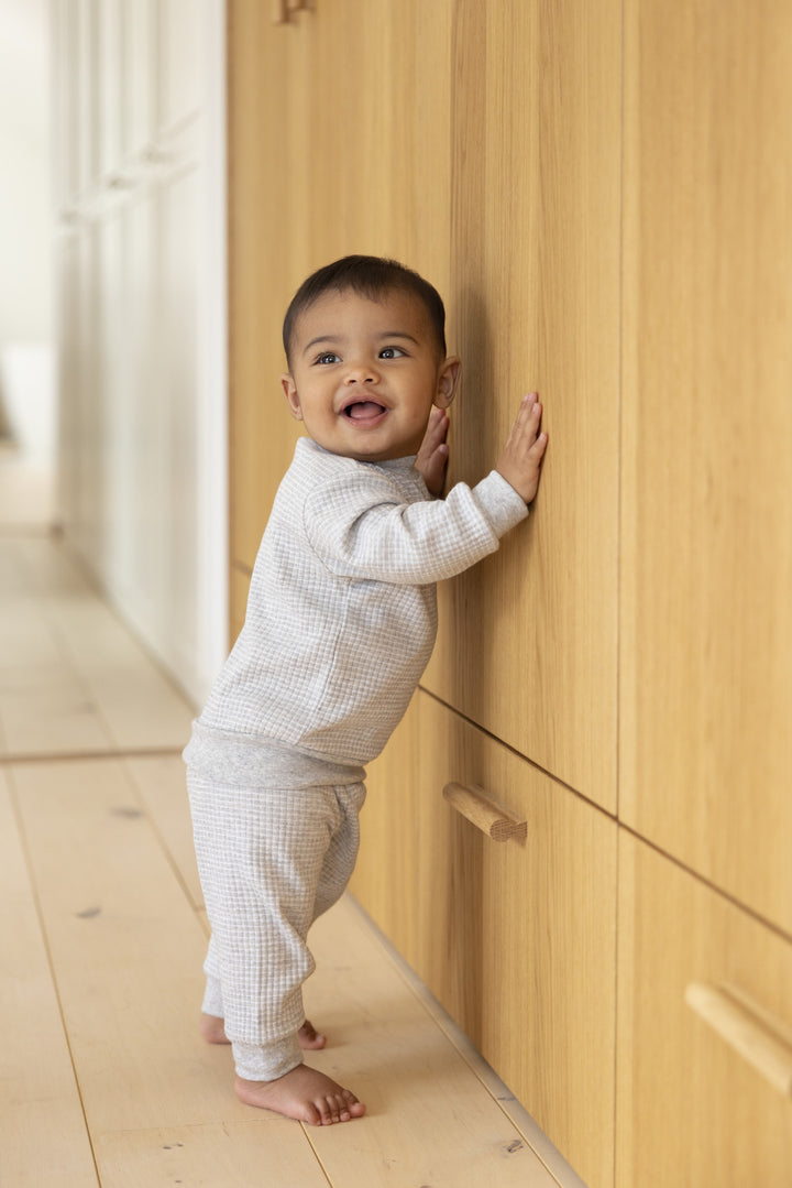 Wafel Pyjama Grijs melange