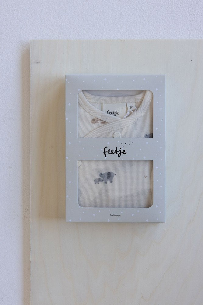 Geschenkset 1 - delig pak + muts offwhite