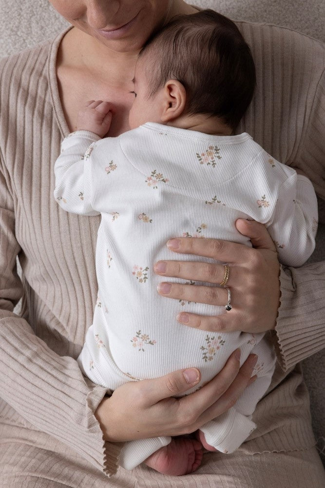 Pak omslagvoet Flowers Offwhite