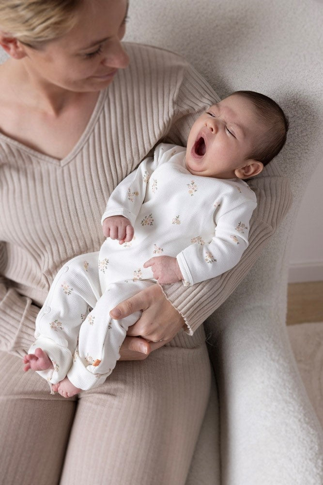 Pak omslagvoet Flowers Offwhite