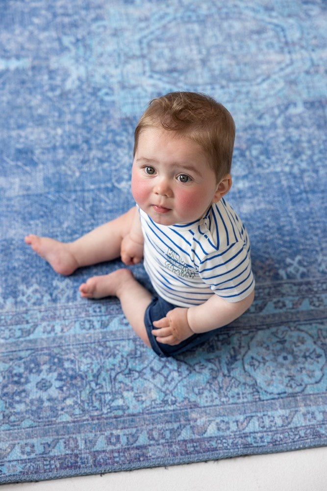 T - shirt streep Kobalt - Protect Our Reefs