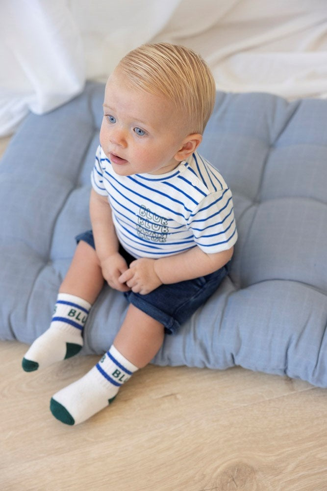 T - shirt streep Kobalt - Protect Our Reefs