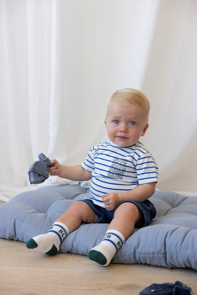 T - shirt streep Kobalt - Protect Our Reefs