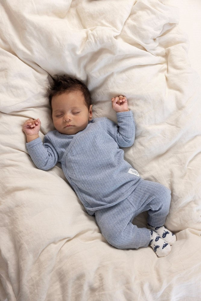 Hose Ripp Blau meliert - Farm Life