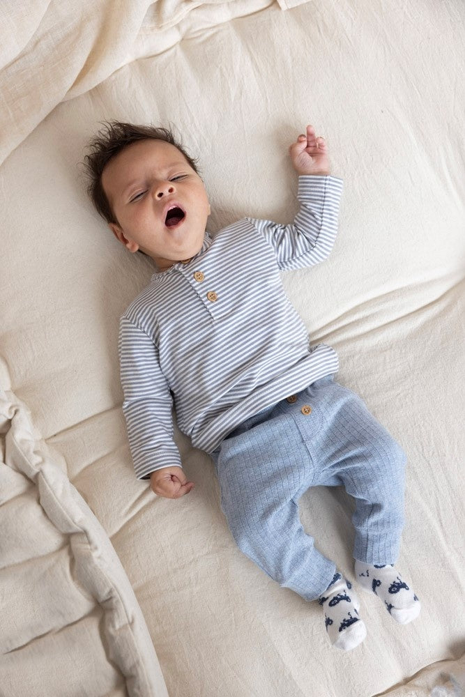 Langarmshirt gestreift Indigo - Farm Life