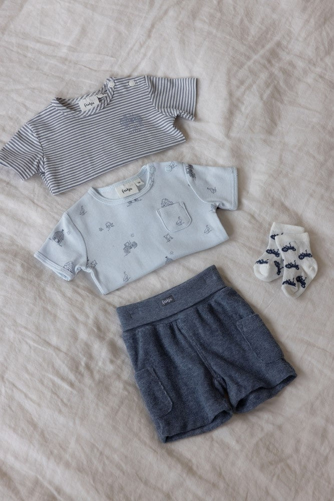 T - shirt streep Indigo - Farm Life