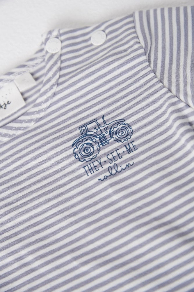 T - shirt streep Indigo - Farm Life