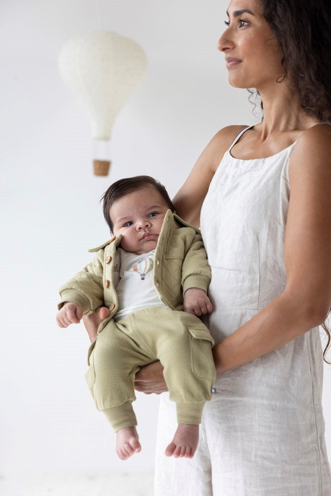 Broek rib Olijf - Mini Adventurer