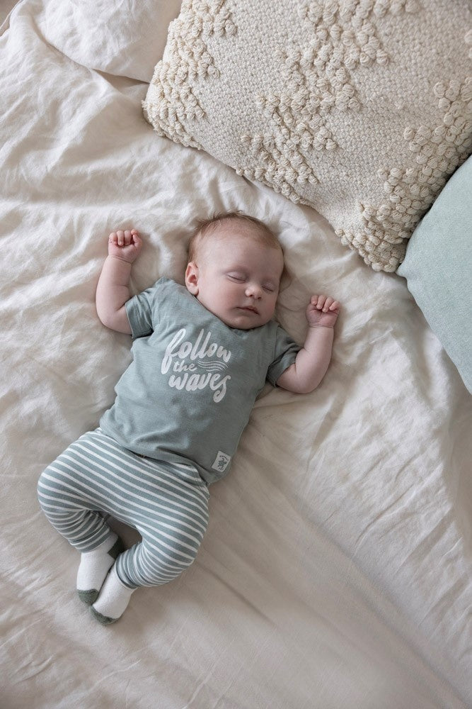 Broek streep Zeegroen - Turtelly Cool