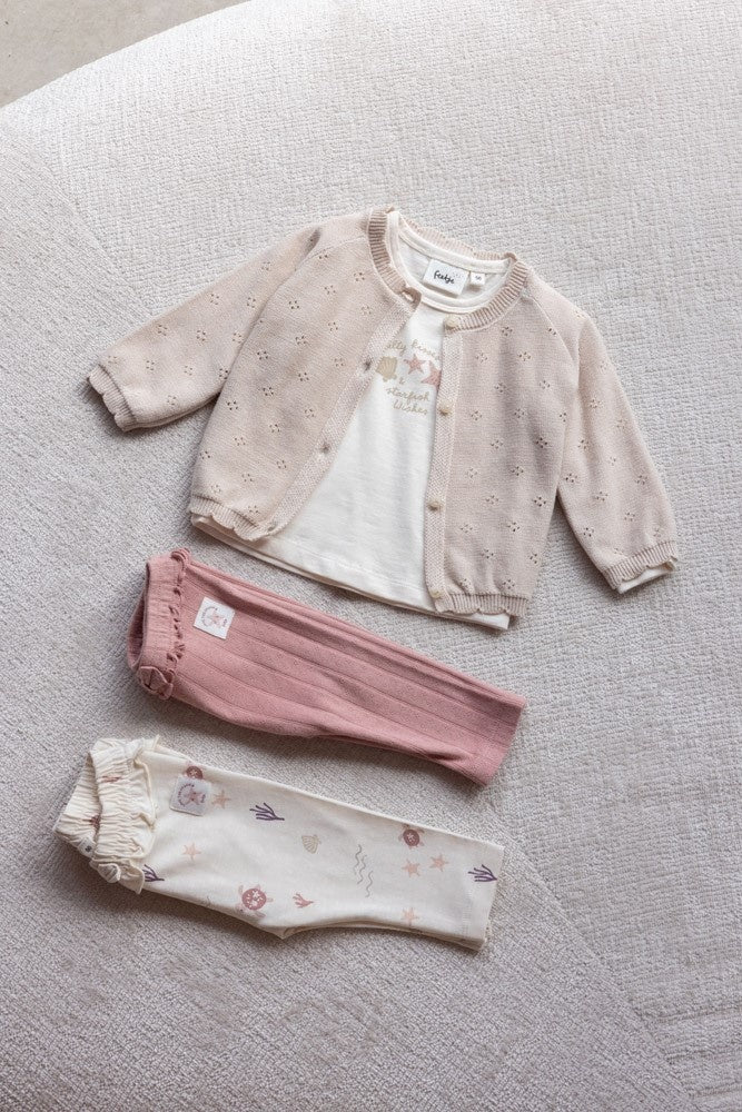 Vestje gebreid Zand - Starfish Wishes