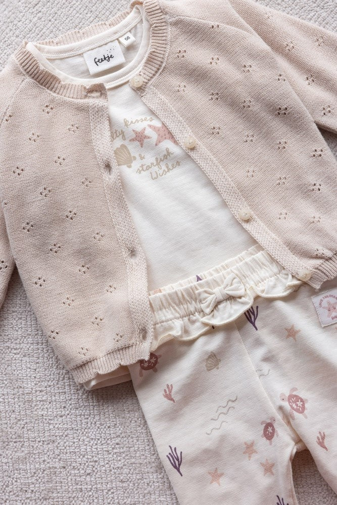 Vestje gebreid Zand - Starfish Wishes
