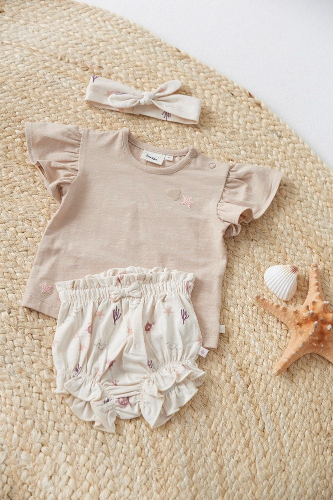 T - shirt ruches Zand - Starfish Wishes