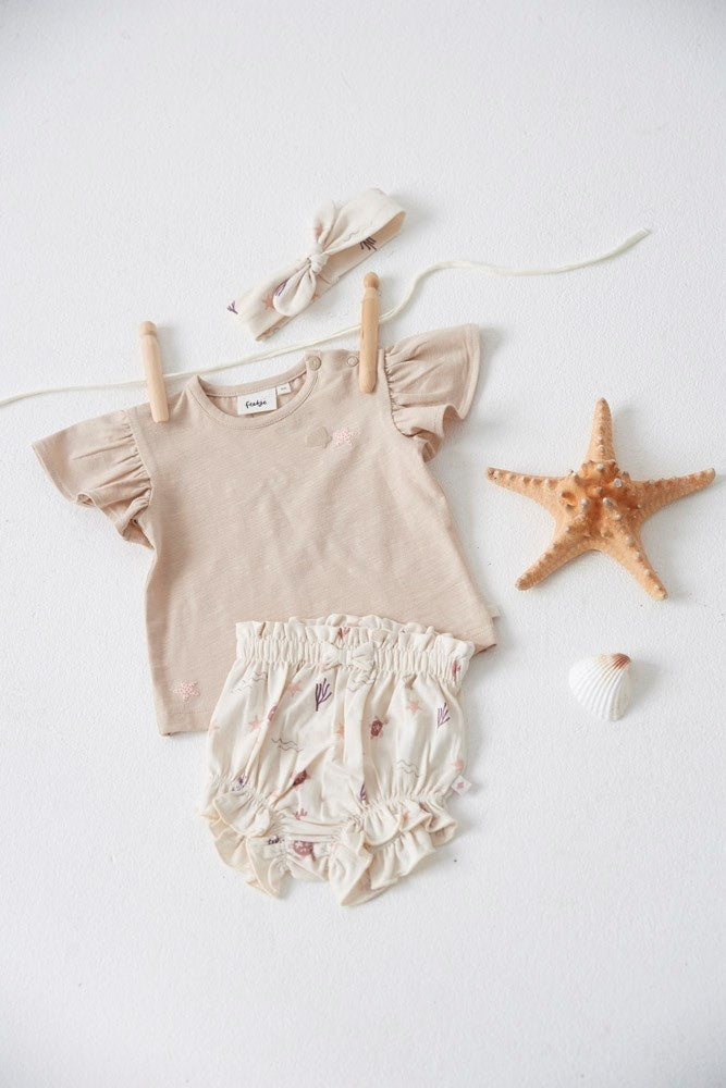 T - shirt ruches Zand - Starfish Wishes