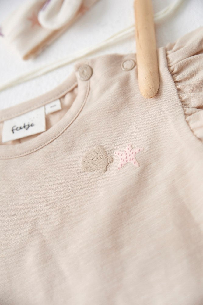 T - shirt ruches Zand - Starfish Wishes