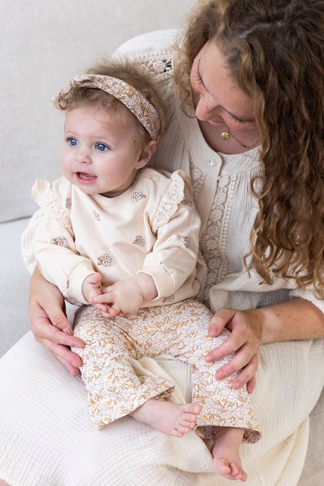 Pullover Creme - Blumenfeld