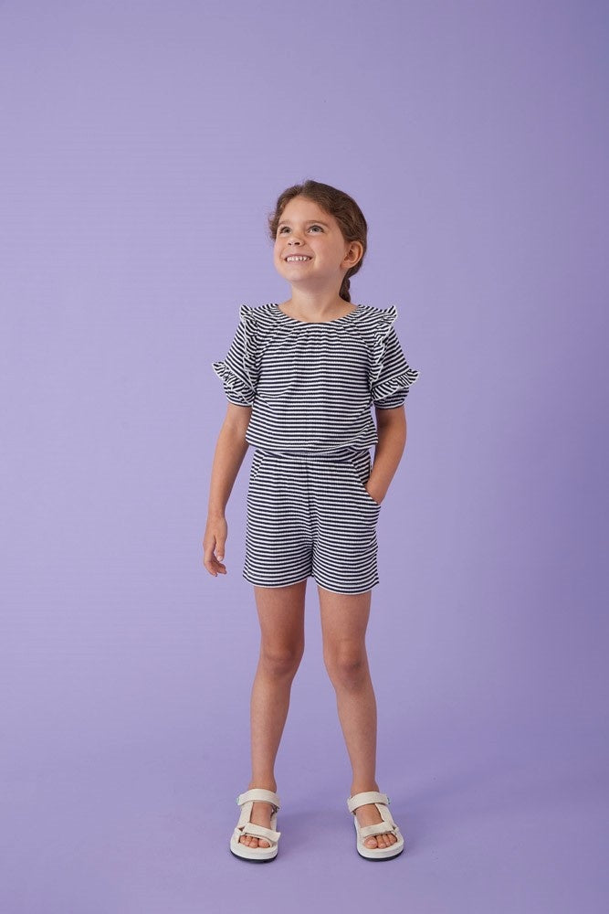 Jumpsuit kort streep Marine - Ciao Bella