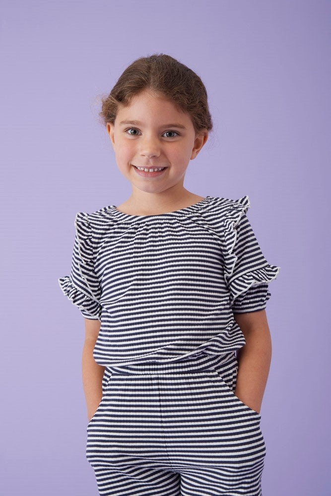 Jumpsuit kort streep Marine - Ciao Bella