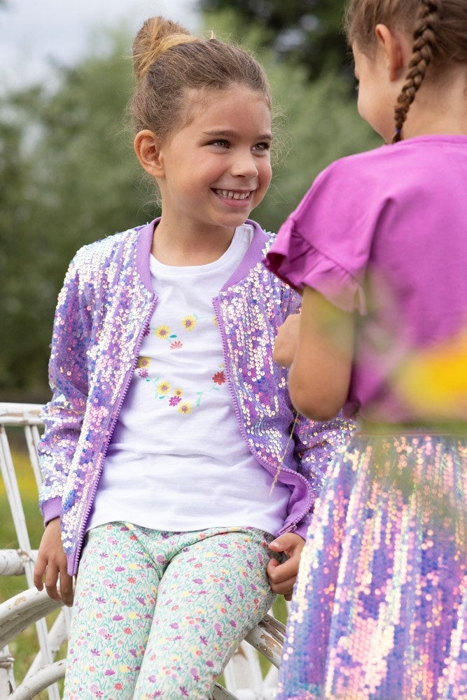 T - shirt flower heart Wit - Picknick Perfect