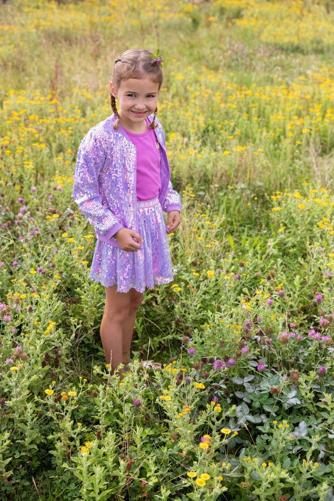 Pailetten bomberjack Lila - Picknick Perfect