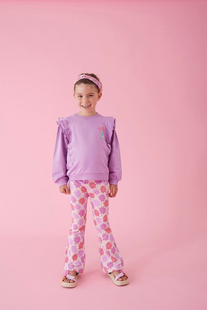 Flared broek Koraal - Picknick Perfect