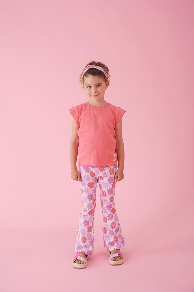 Flared broek Koraal - Picknick Perfect